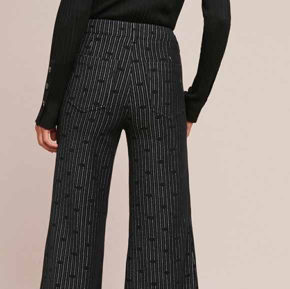 WAS $140 Anthropologie Jacquard Dot Trousers - Picture 2 of 5